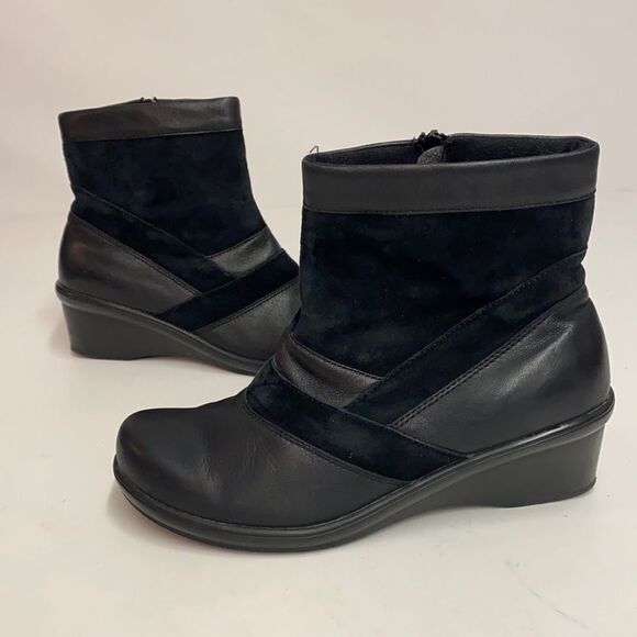Prop'et Black Leather Ankle Boots size 8 A6 - Picture 1 of 9